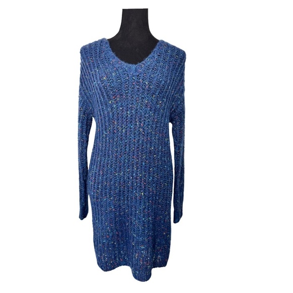 BCBGeneration Long Sleeve Knit Sweater Dress Blue - Picture 2 of 8
